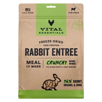 vital-essentials-crunchy-mini-nibs-rabbit-dog-food