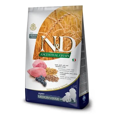 farmina-n-d-ancestral-grain-lamb-and-blueberry-puppy-medium-maxi-dog-food