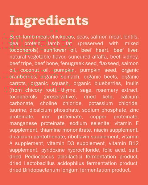 How are ingredients listed on dog food labels